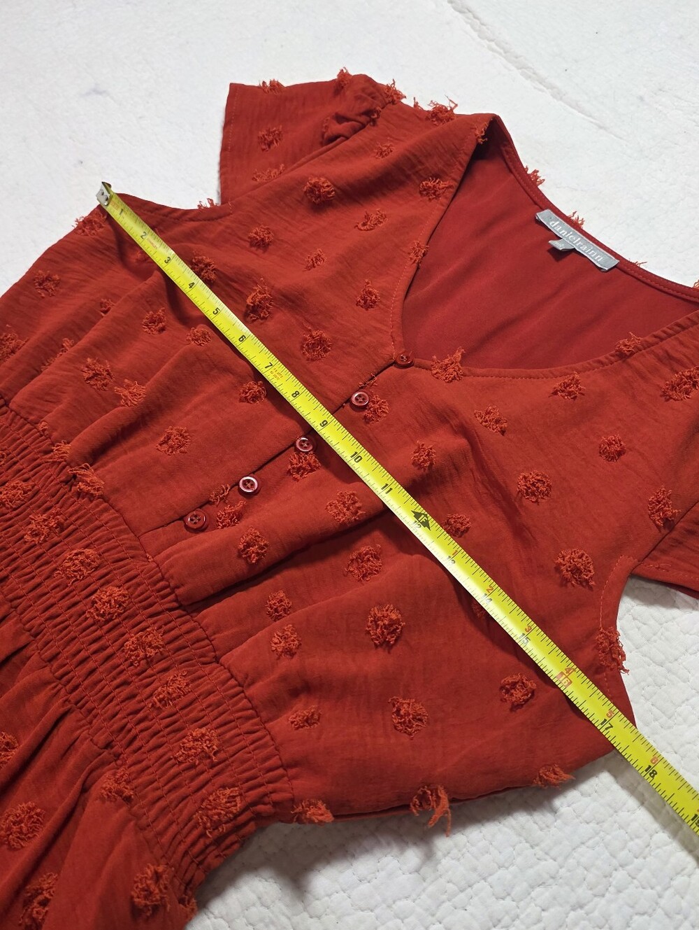 Daniel Rainn Samantha V-Neck Rusty Orange Maxi Dress. - Picture 6 of 8